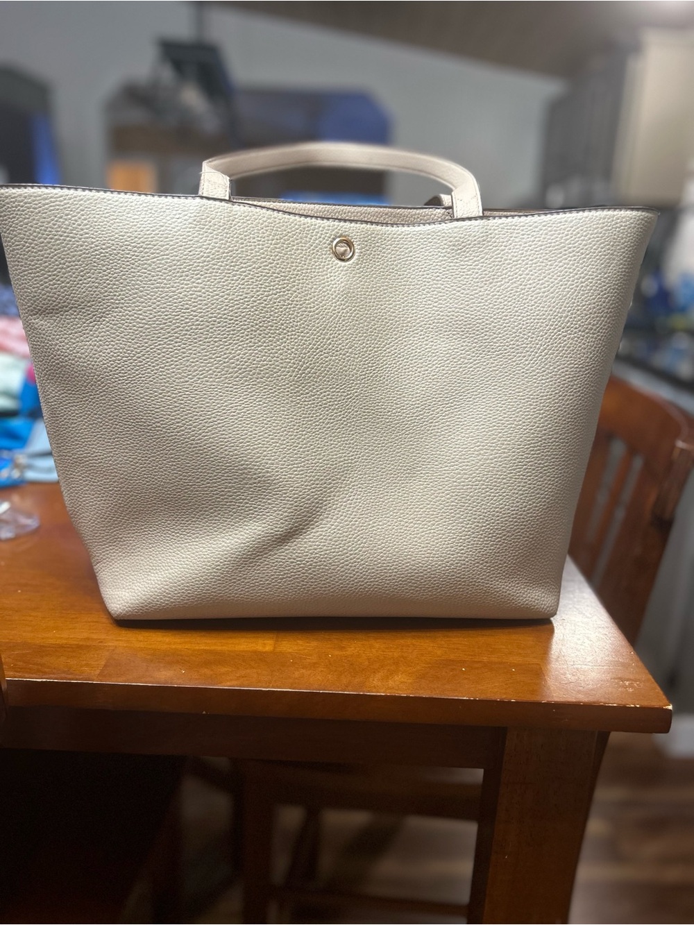 Anne Klein Pebbled Tote in Cream